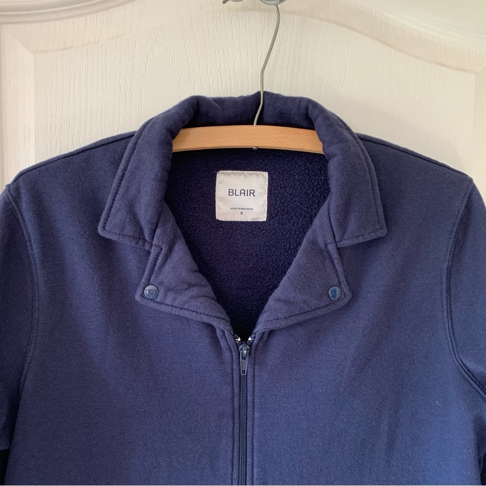 Blair navy blue full zip collared sweatshirt - Picture 3 of 4